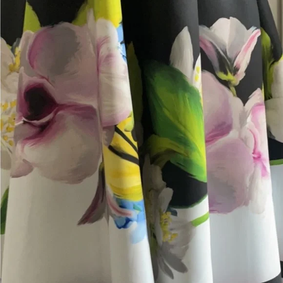 Ted Baker Black Floral Midi Dress - Picture 10 of 14